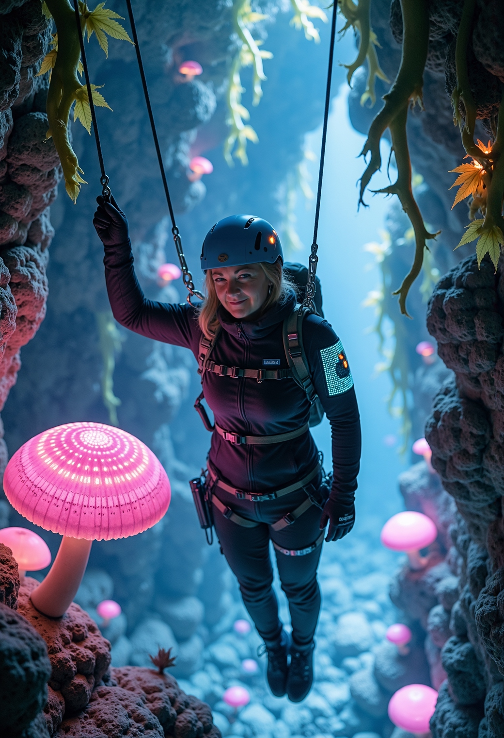 amy773 blue eyed woman rappels into a ma-FLUX TRAI